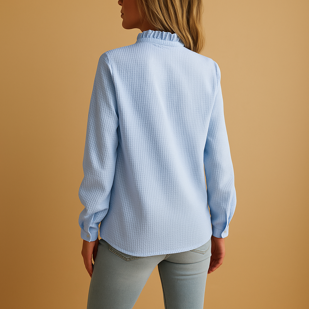 Women's Striped Ruffle Blouse