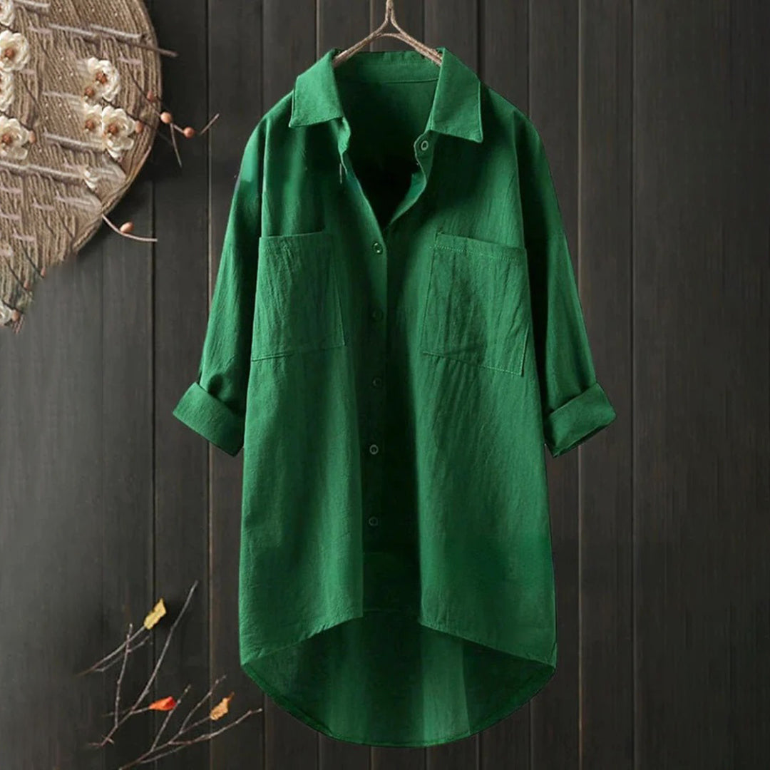 Kristina | - Women's casual long sleeve polo collar blouse