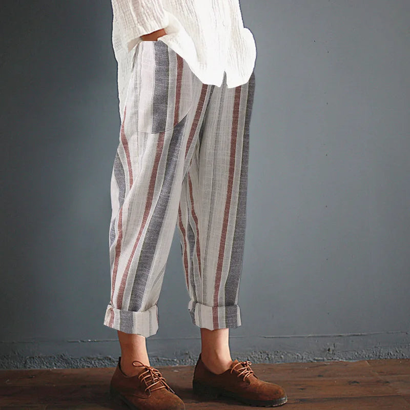 Imperia - Oversized cotton linen trousers
