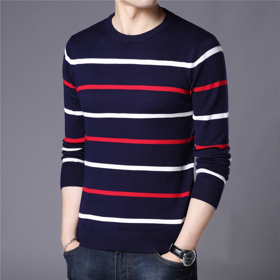 Thijs Striped Sweater with O-Neck