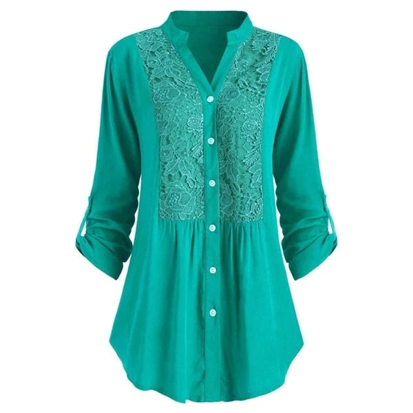 Elegant Lace Blouse with Embroidery