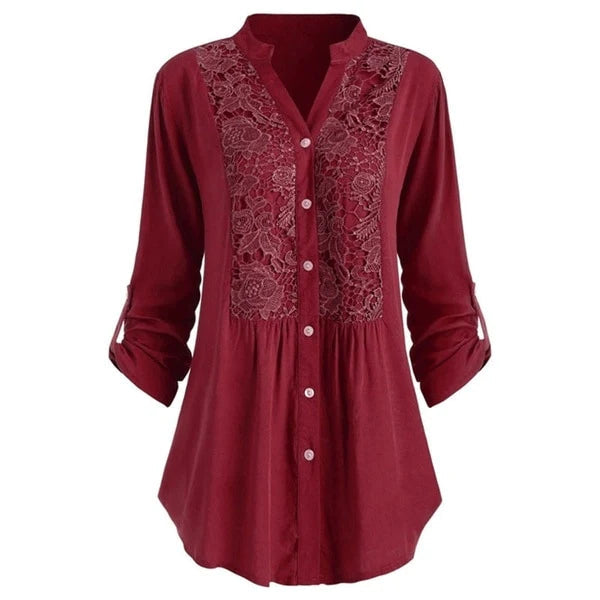 Elegant Lace Blouse with Embroidery