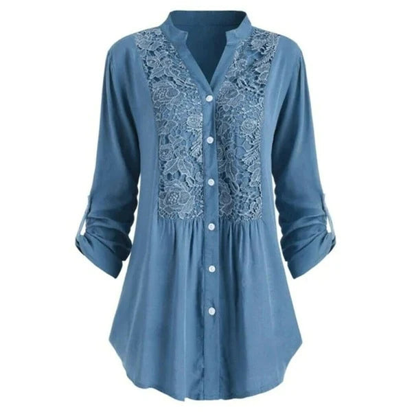 Elegant Lace Blouse with Embroidery