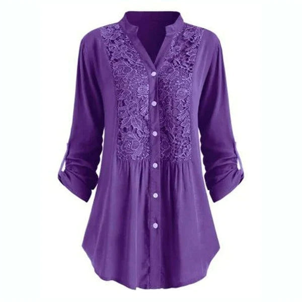 Elegant Lace Blouse with Embroidery