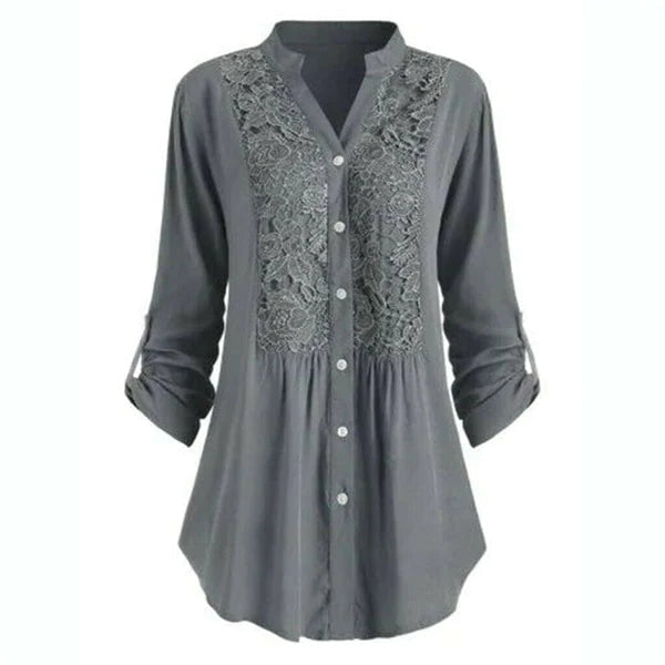 Elegant Lace Blouse with Embroidery
