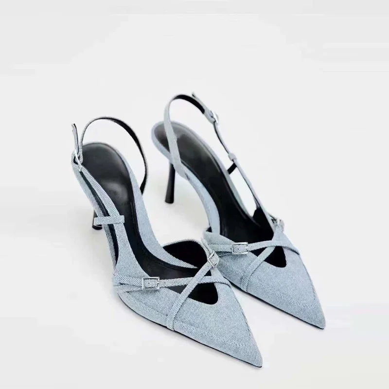 Virelle | Denim Heels