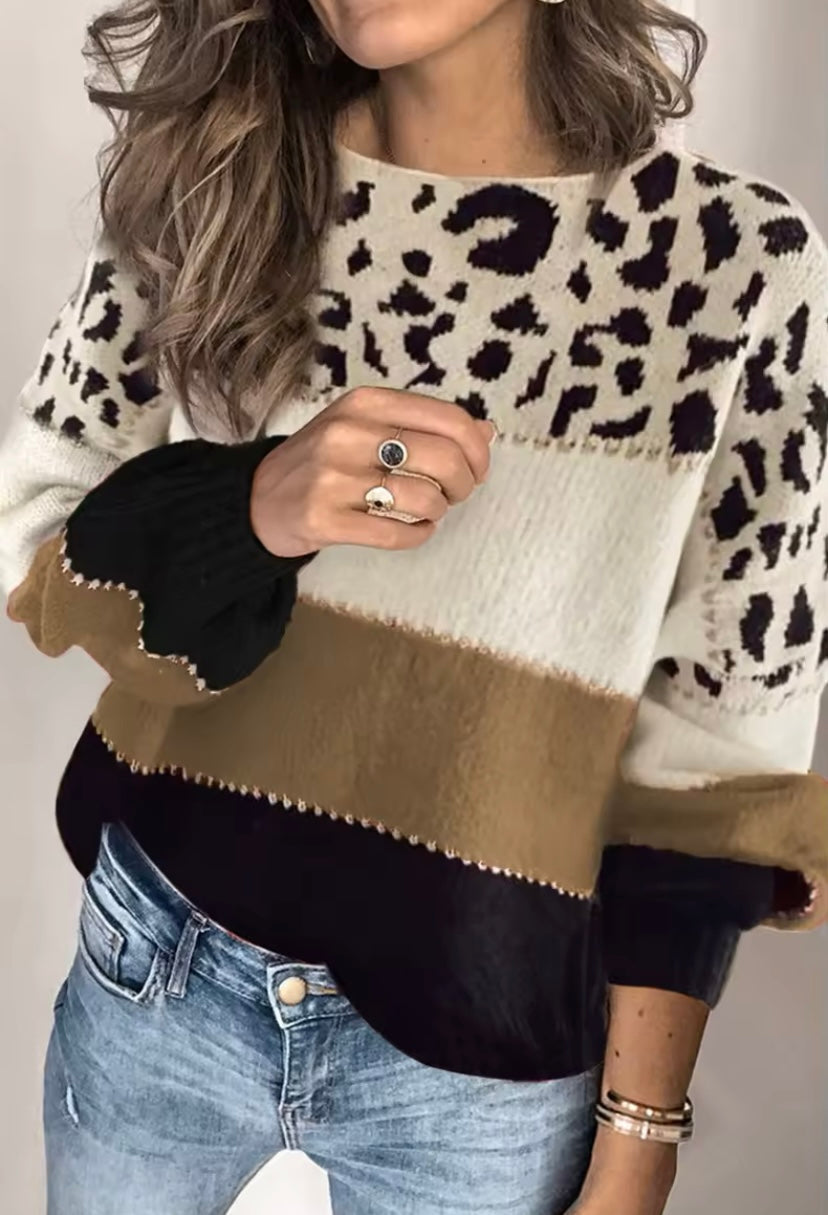 MARIE | MULTICOLOUR LEOPARD SWEATER