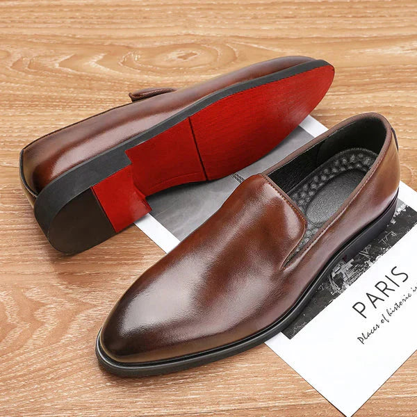 Logan – stylish slippers with red sole for men