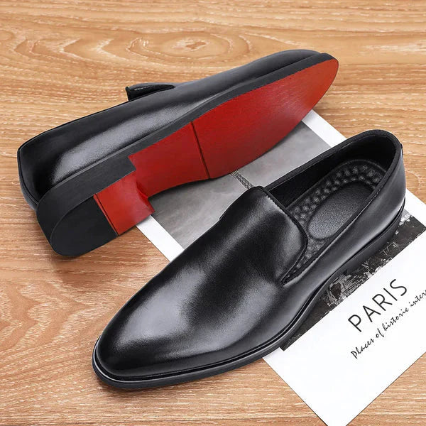 Logan – stylish slippers with red sole for men