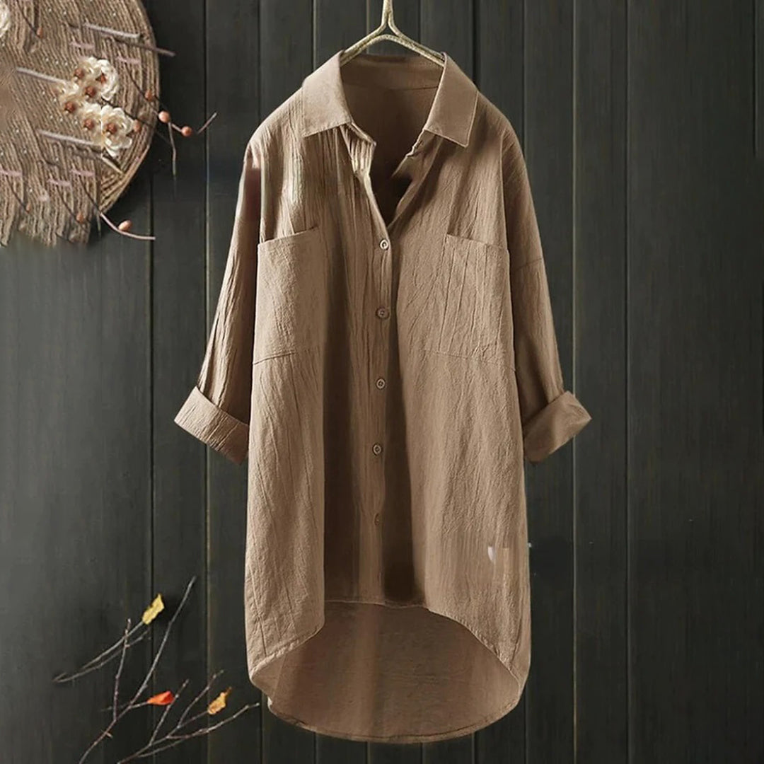 Kristina | - Women's casual long sleeve polo collar blouse