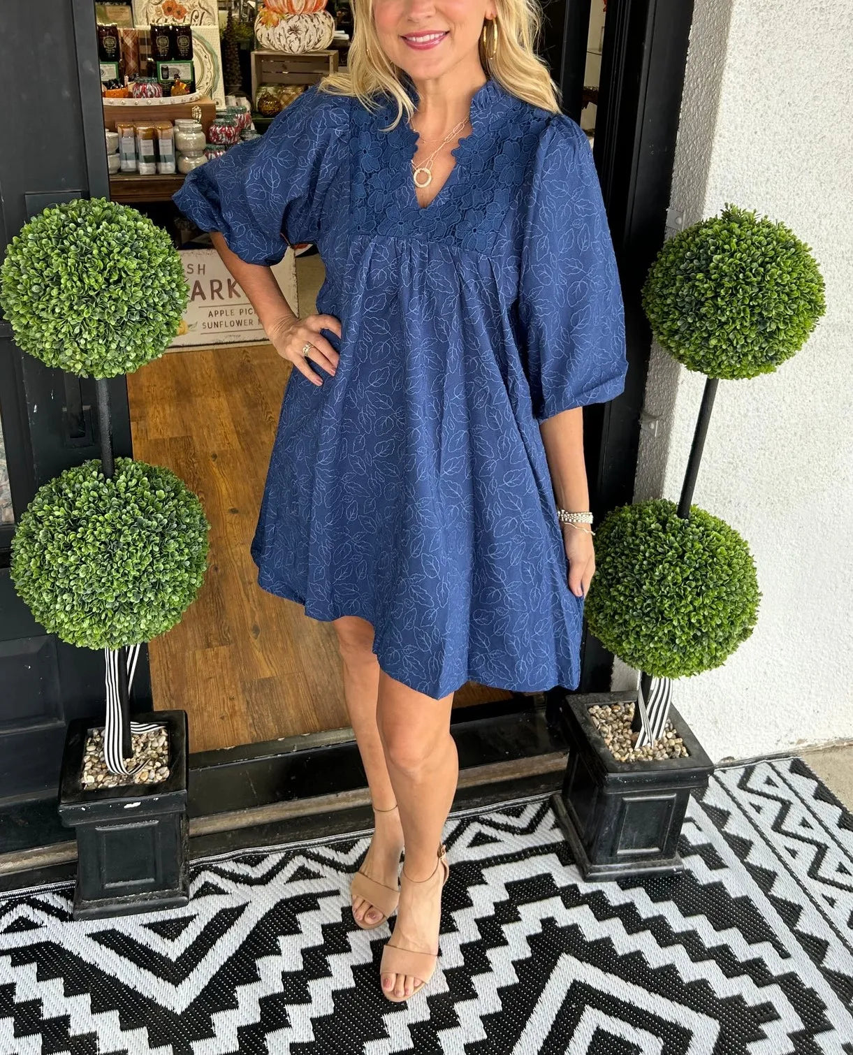 TAVIA | RUFFLE NECK MINI DRESS