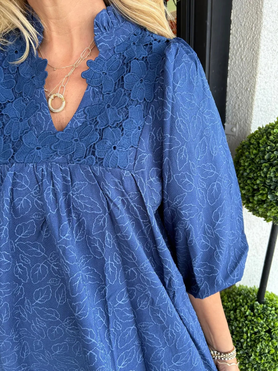 TAVIA | RUFFLE NECK MINI DRESS