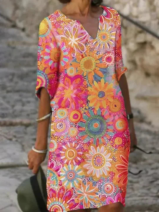 Sunny - floral dress: radiant pattern, comfortable fit