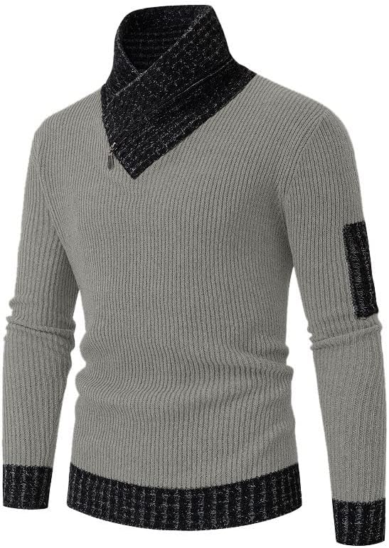 Lars Casual Sweater - Vintage Wool Sweater with High Collar