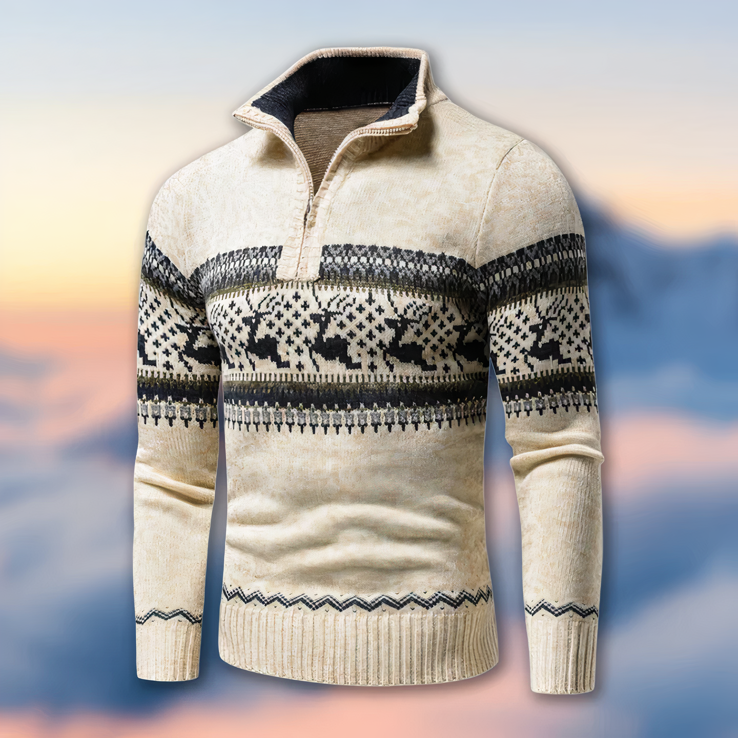 Knitted Half Zip Sweater - Munro
