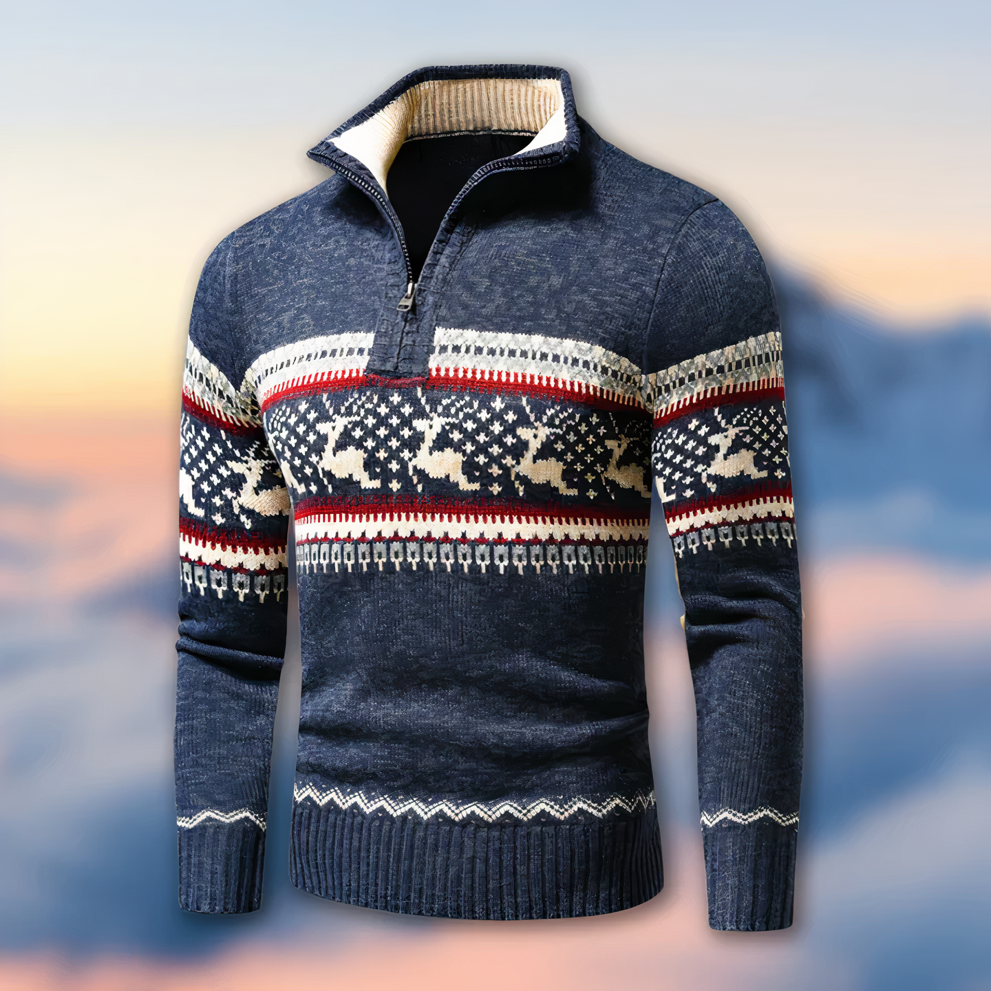Munro - Knitted sweater with half zipper