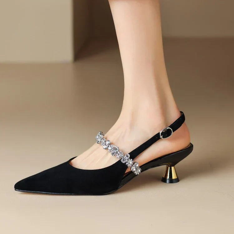 ZAHRA | RHINESTONE SLINGBACK HEELS