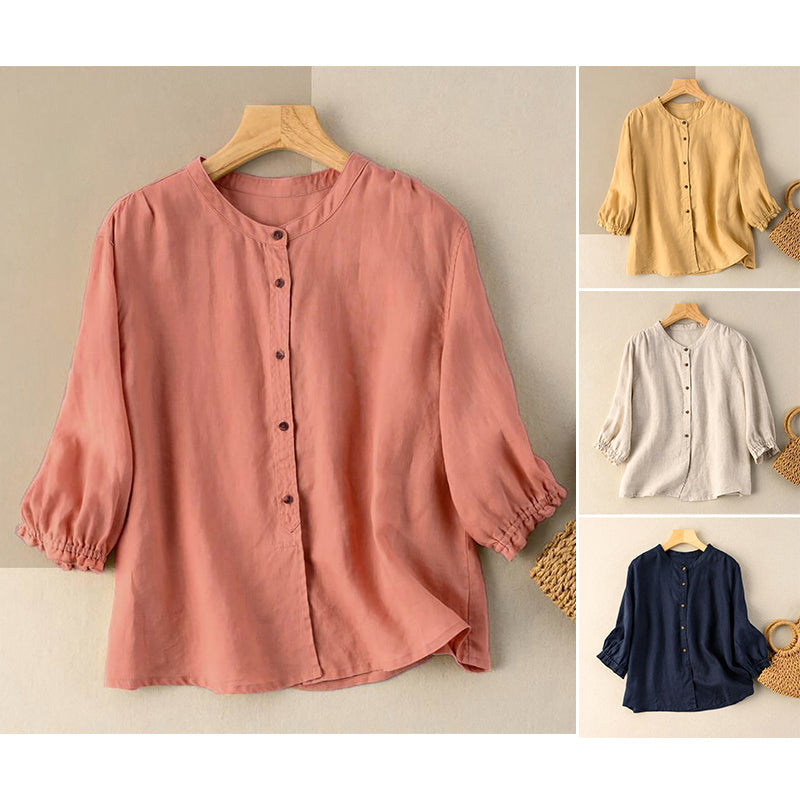 Jelena | Vintage Summer Women's Blouse - Stylish & Light for Warm Weather