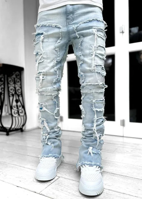 Gavin - Vintage Stacked Jeans for Men