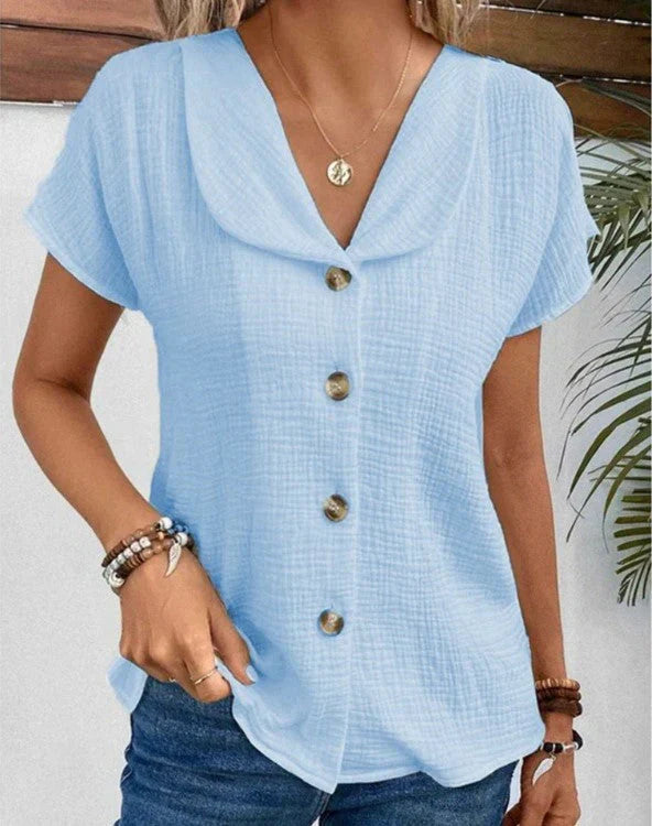 Alexandra - Buttoned Collar Top