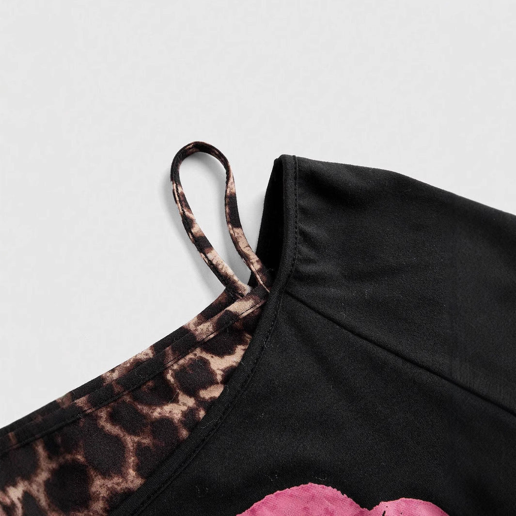 Trendy Women's Off-Shoulder Shirt with Leopard Print – Zaria