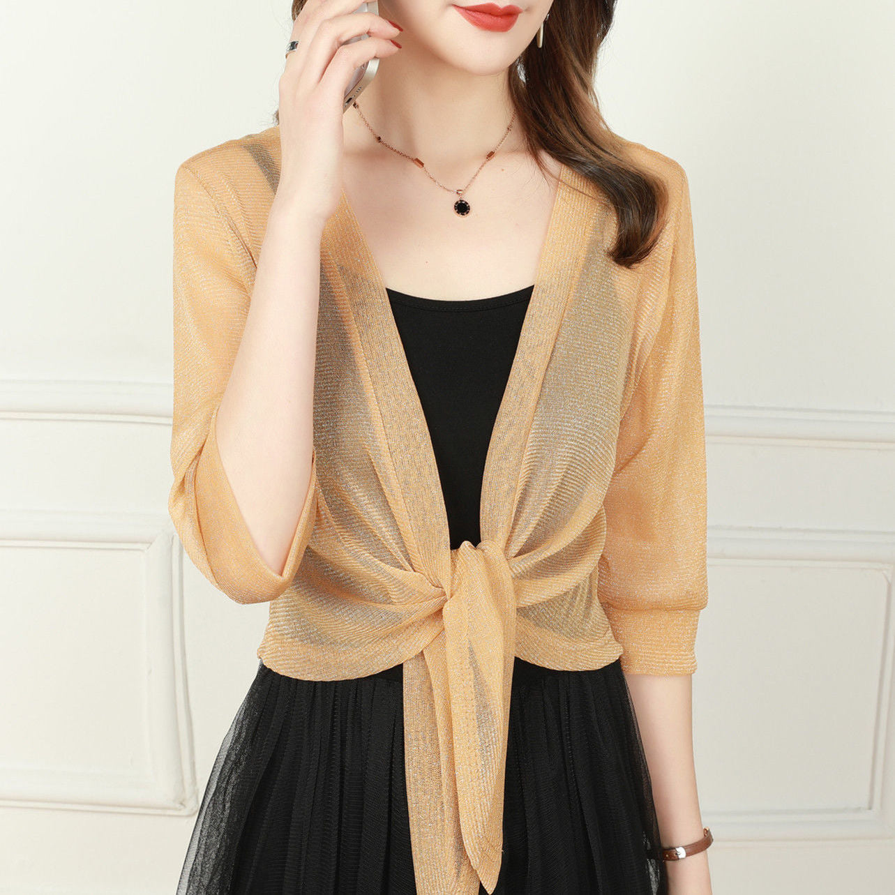 Olivia – blouse with open front for spring