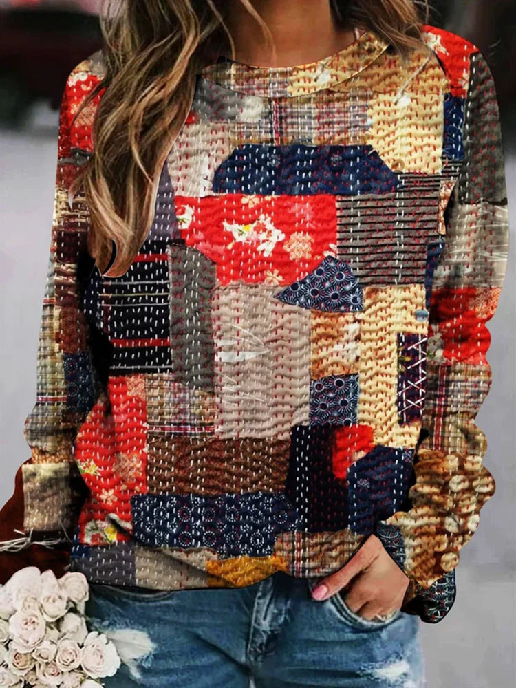 Alysa - Sweater made of printed wool