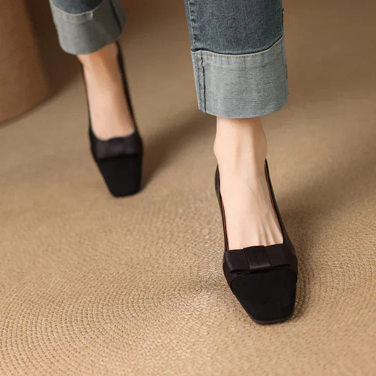 TATUM | BOW DETAIL BLOCK HEELS