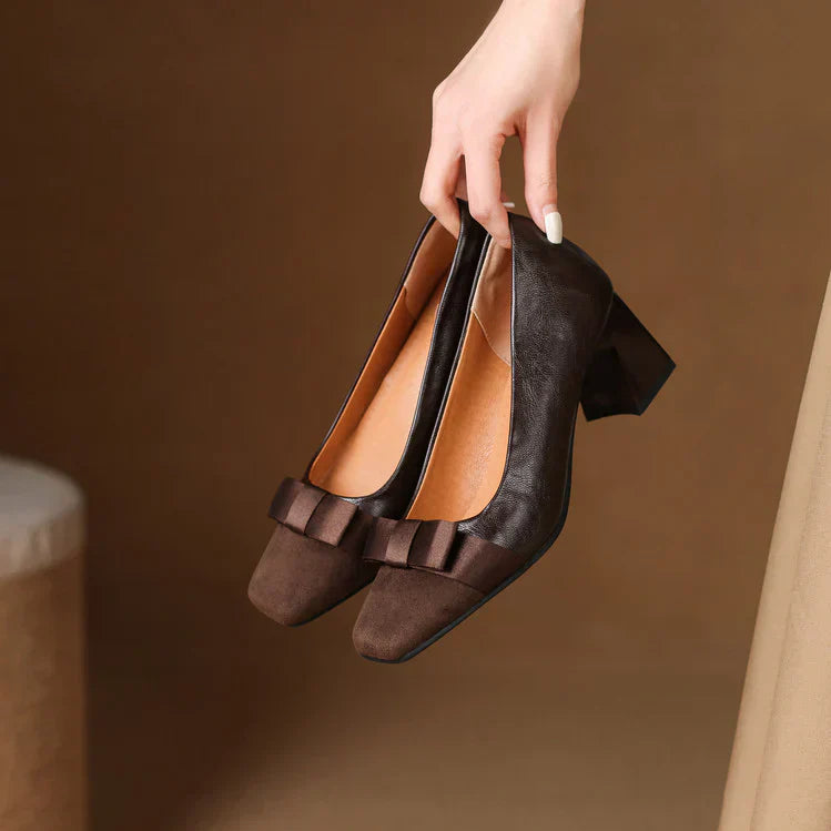 TATUM | BOW DETAIL BLOCK HEELS