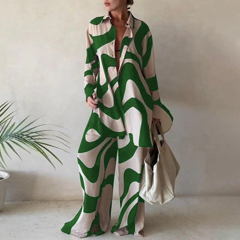 Jamie - Set of loose blouses with long sleeves and matching wide trousers