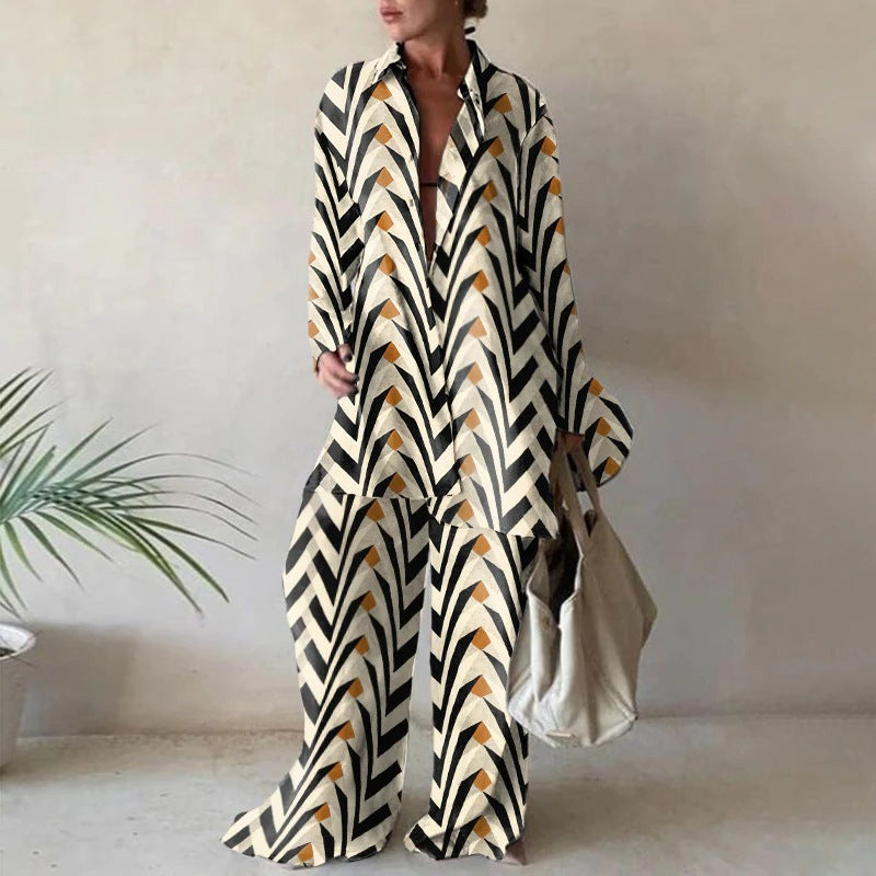 Jamie - Set of loose blouses with long sleeves and matching wide trousers