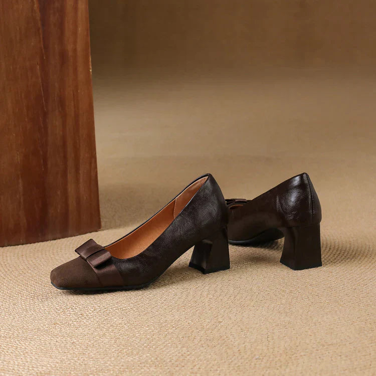 TATUM | BOW DETAIL BLOCK HEELS