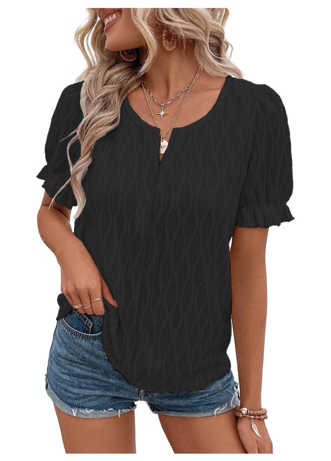 Lighty & Stylish Women's Puffy Sleeve Shirt with Lace Detail – Noemi