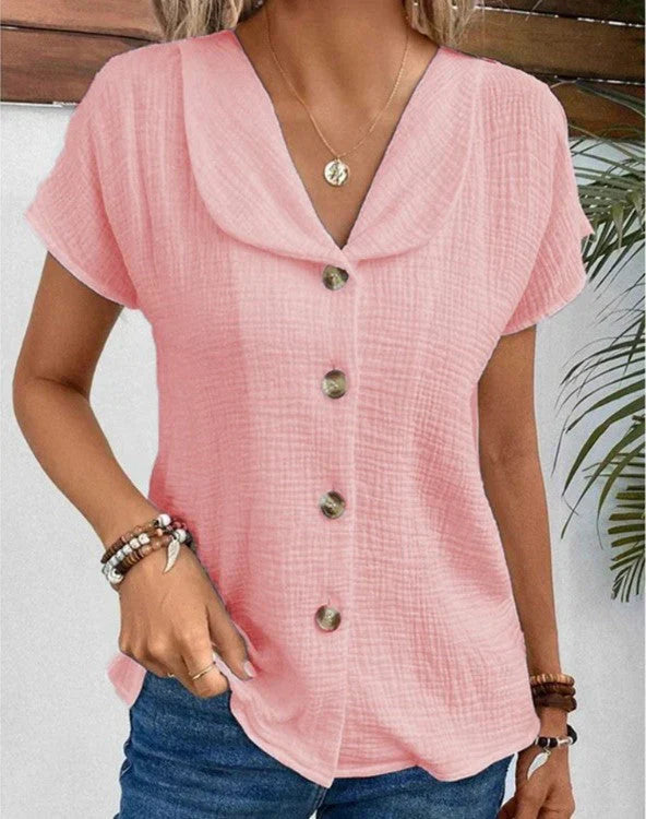 Alexandra - Buttoned Collar Top
