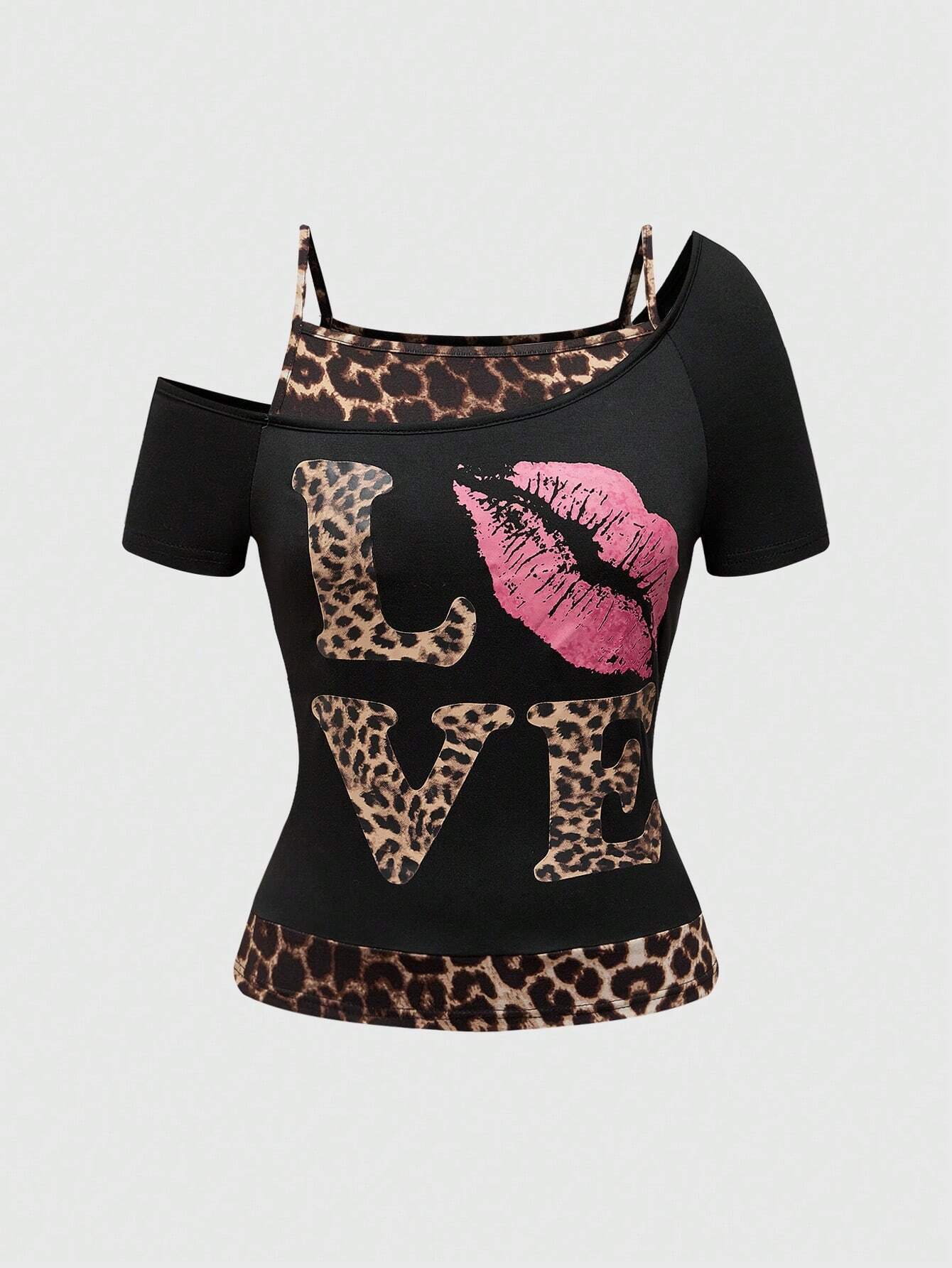 Trendy Women's Off-Shoulder Shirt with Leopard Print – Zaria