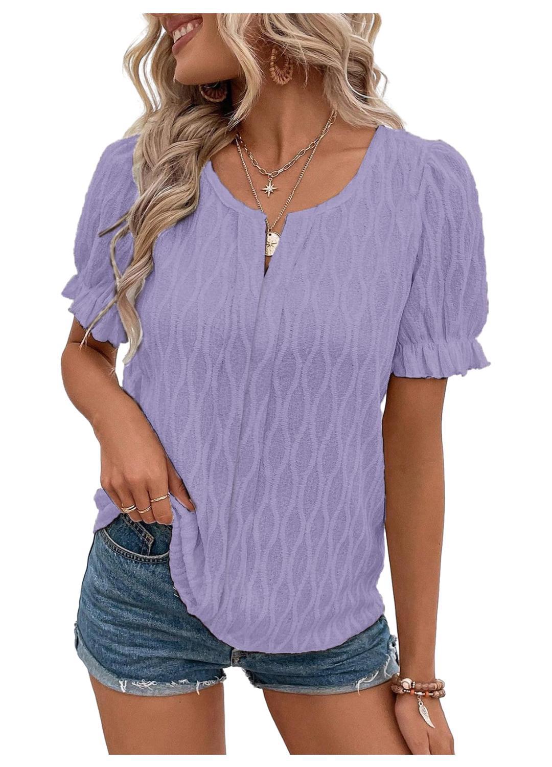 Lighty & Stylish Women's Puffy Sleeve Shirt with Lace Detail – Noemi