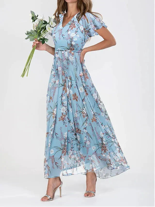 Lini - Floral dress with ruffle sleeves