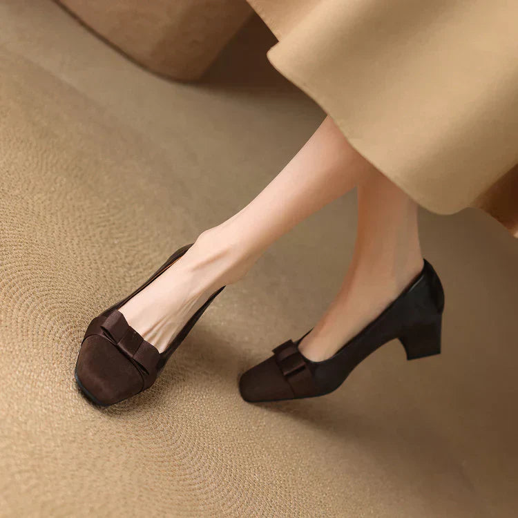 TATUM | BOW DETAIL BLOCK HEELS