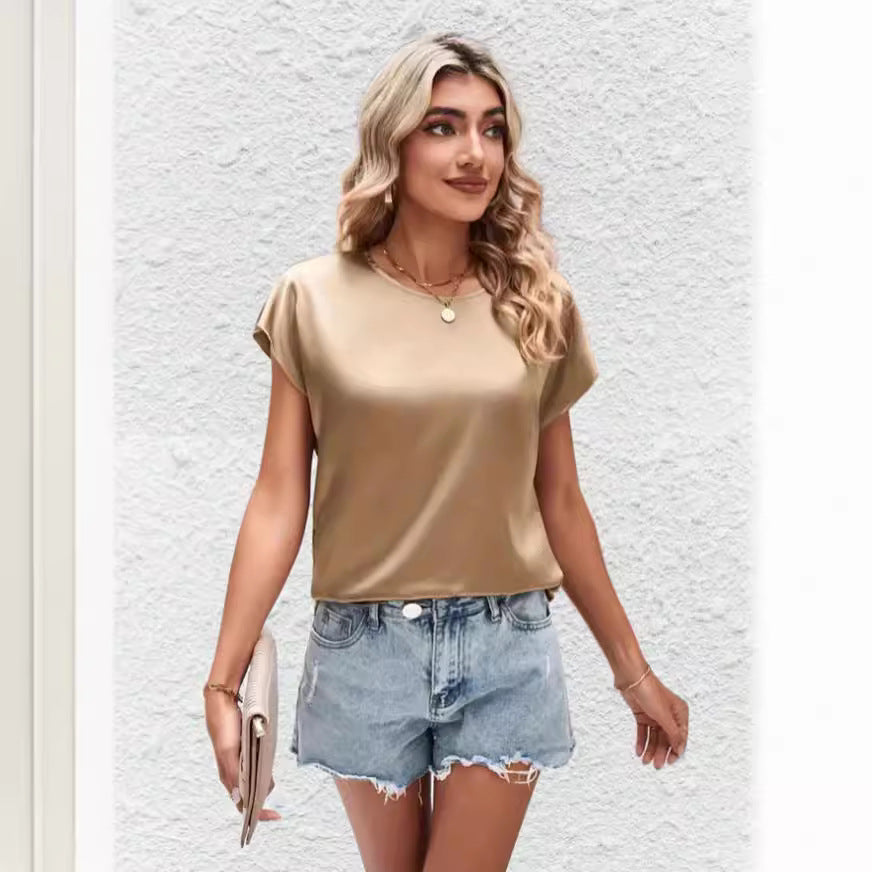 Stylish Women's Batwing Sleeve Top with Round Neck – Milena