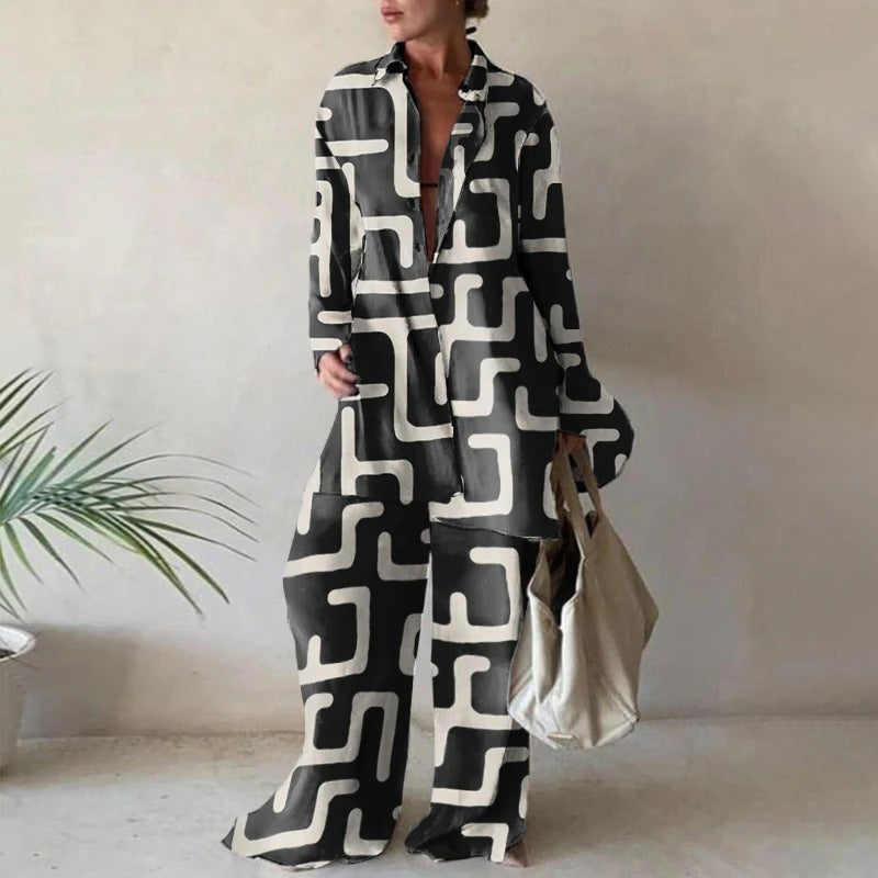 Jamie - Set of loose blouses with long sleeves and matching wide trousers