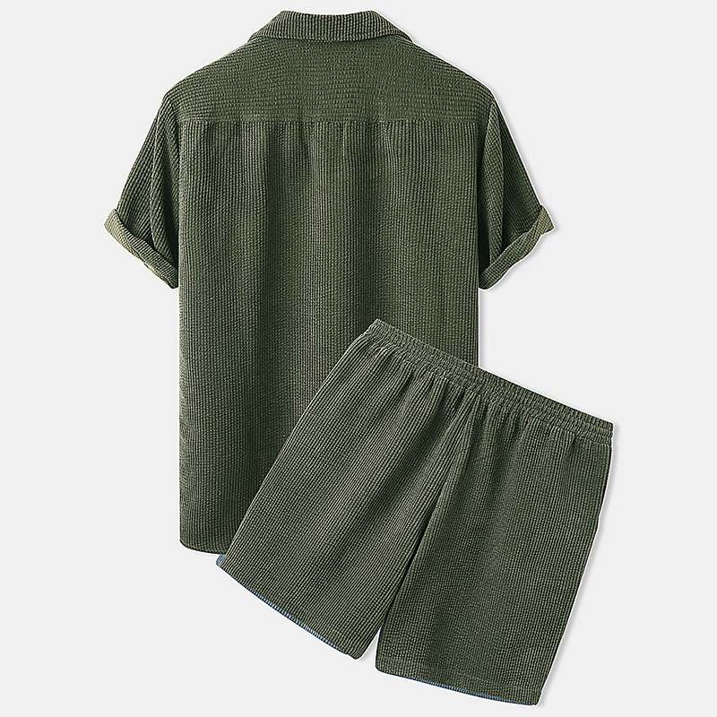 Ribbed Summer Clothing Set for Men Effortless Style and Comfort for Warm Days