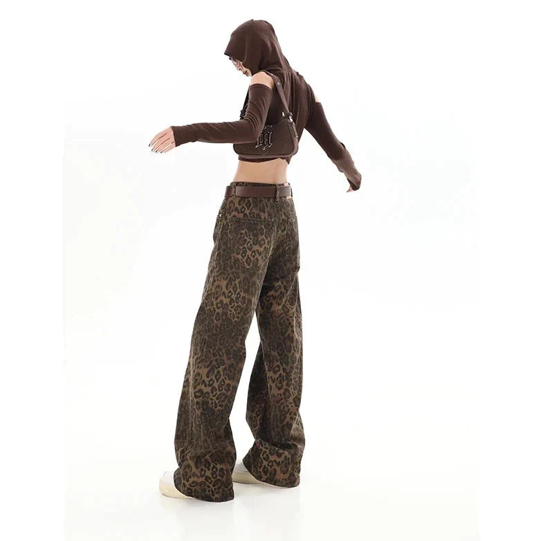 Gilda - Retro Leopard Print Trousers