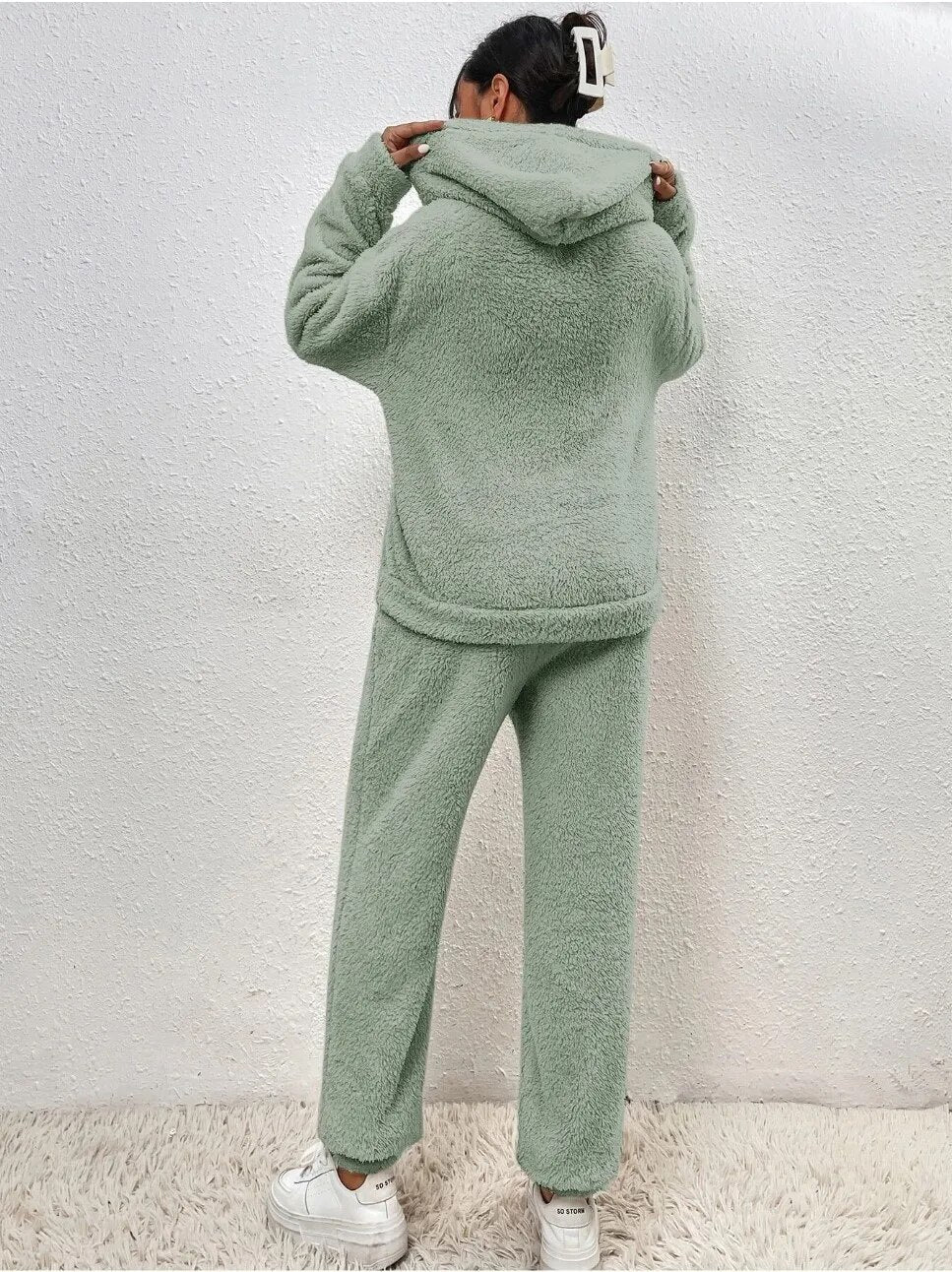 Ultra-Comfortable Teddy House Suit with Hoodie - Lana