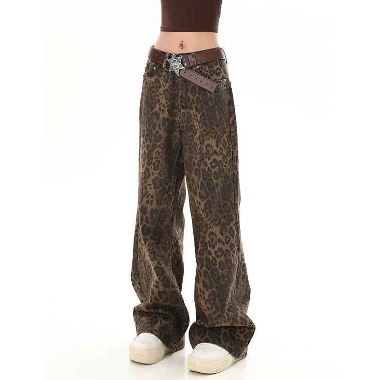 Gilda - Retro Leopard Print Trousers
