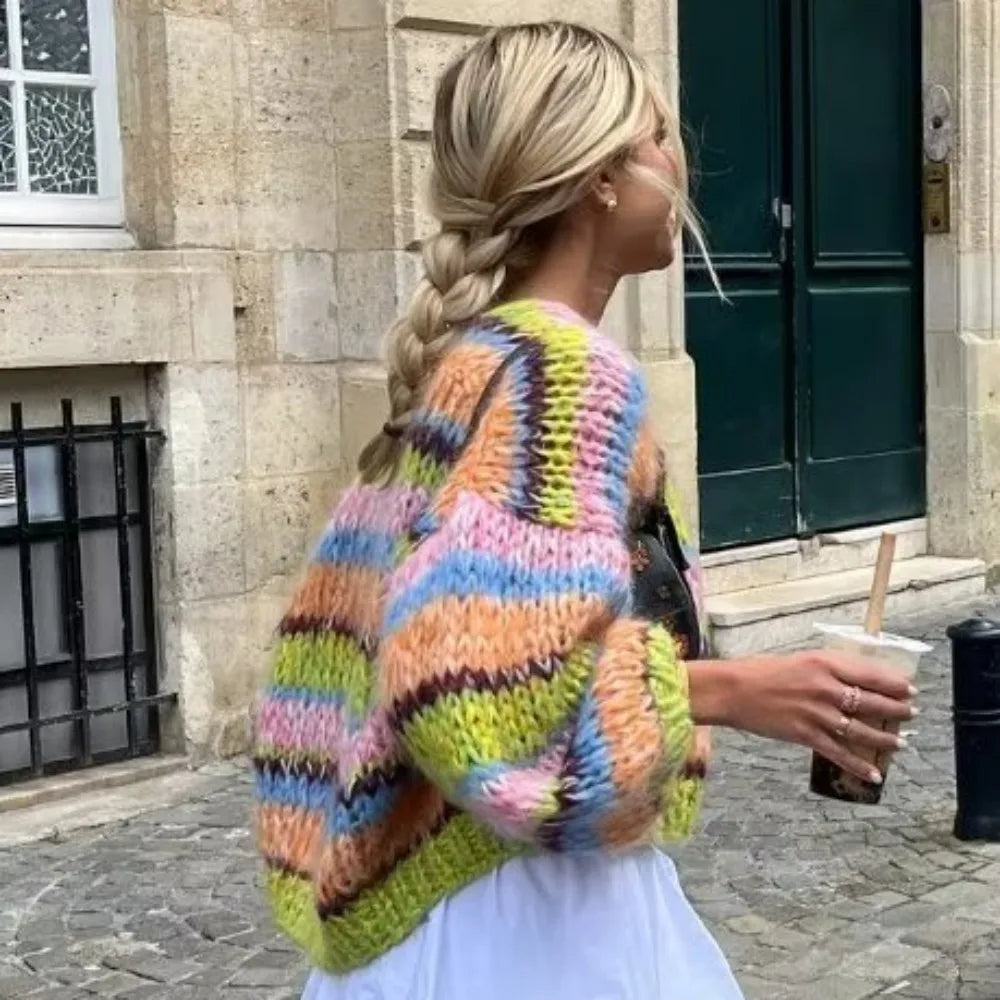 Bridget - Striped open sweater