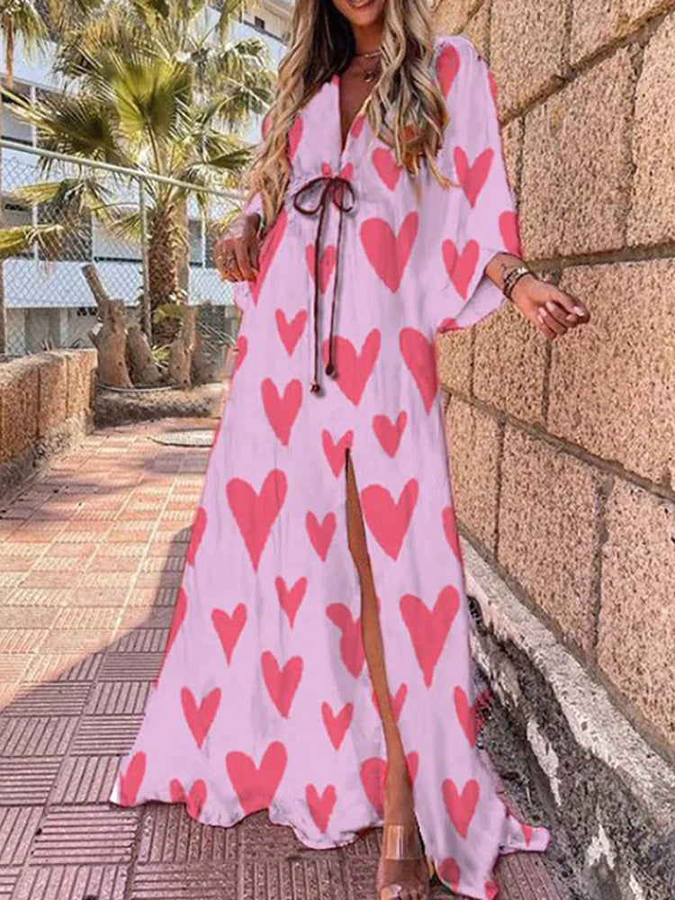 Eula -Elegant printed beach dress