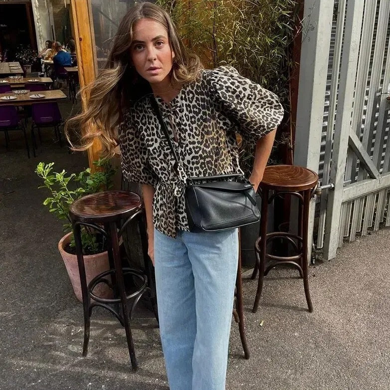 Josephine - Leopard Bow Top