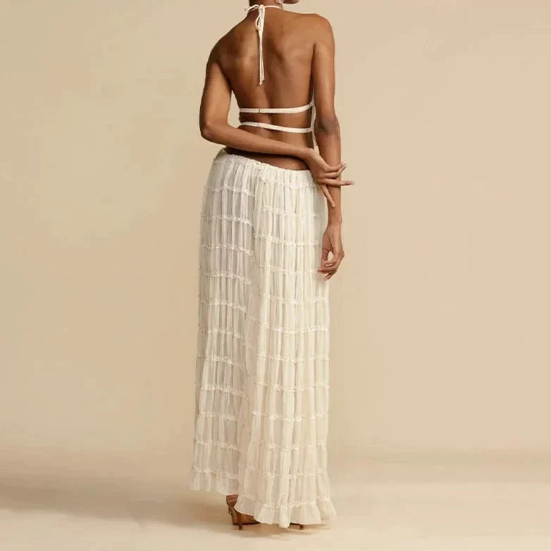 Lenora - Stylish set consisting of a backless top and maxi skirt