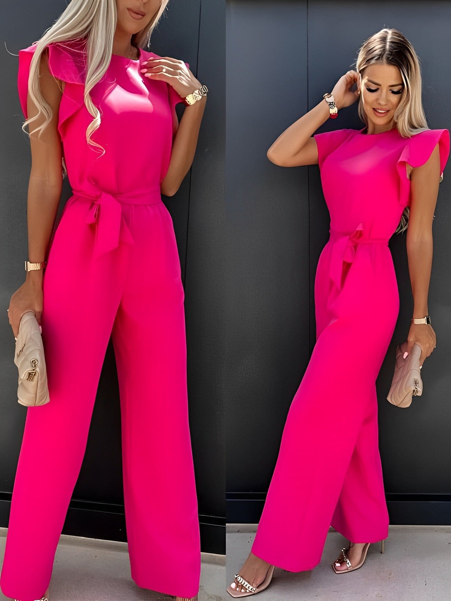 Veronica - Jumpsuit with Ruffle Belt