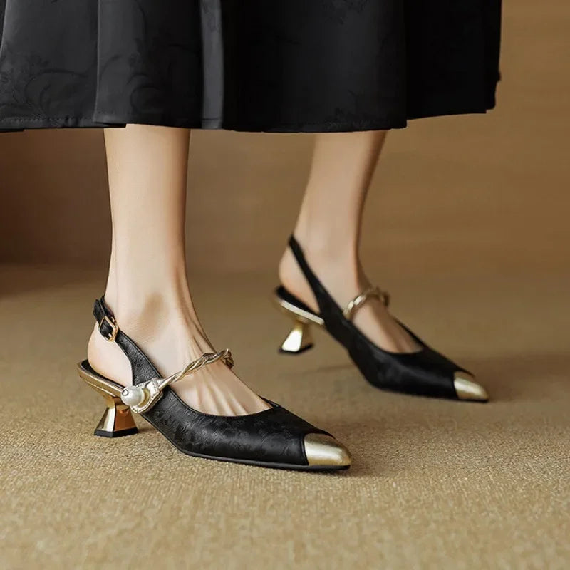 MAZIE | SCULPTED TOE-CAP HEELS